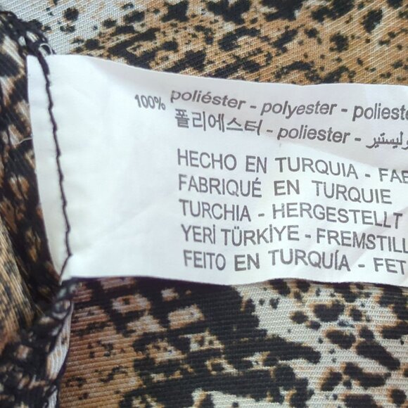 Zara Women's Snake Print Ruffled Career Blouse Size S With Tie Neck Long Sleeves - Picture 9 of 13